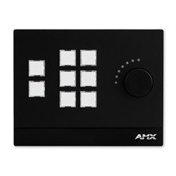 AMX MKP-108L-BL - Massio 8-Button Ethernet Keypad  Landscape  Black